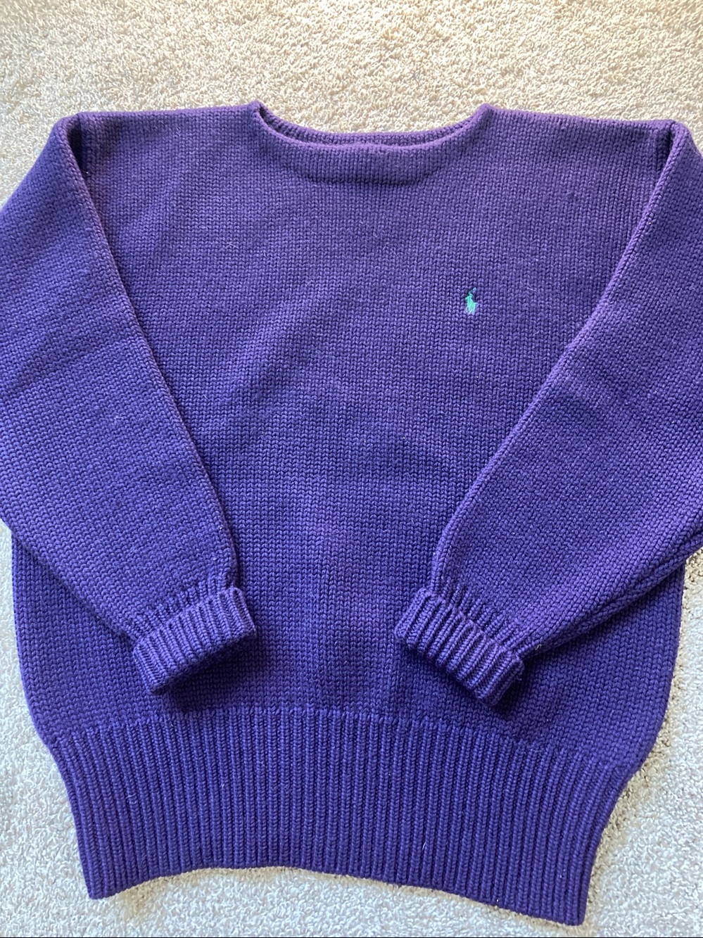 Vintage 80s 90s Polo Ralph Lauren Wool Thick loose fit sweater preppy sz L